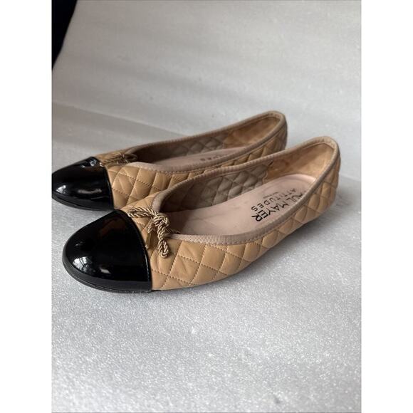 PAUL MAYER Womens Nude Tan Titou Cap Toe Block Heel Slip On Leather Flats 8.5B - Picture 9 of 14